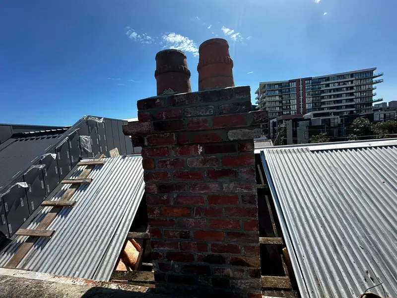 Red brick chimney rebuild