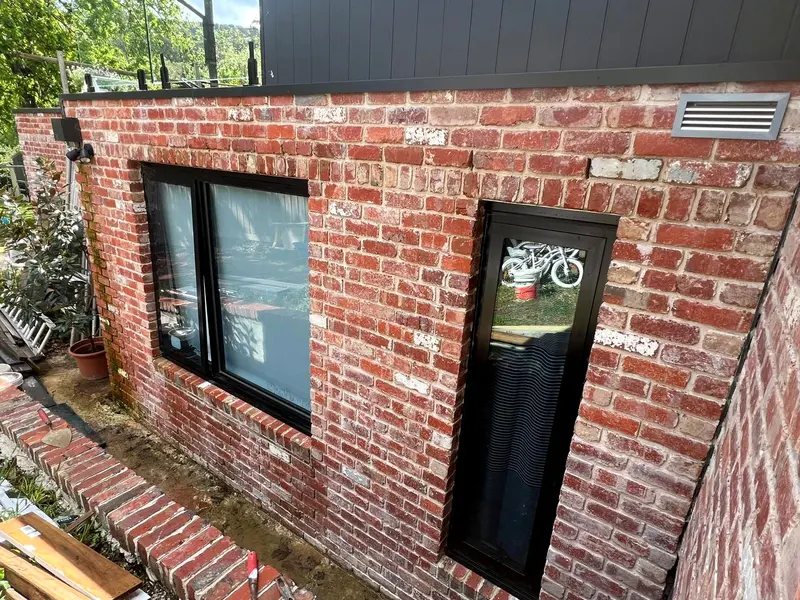 Red brick extension wall