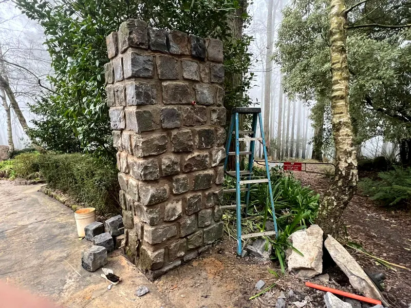 Natural stone pier